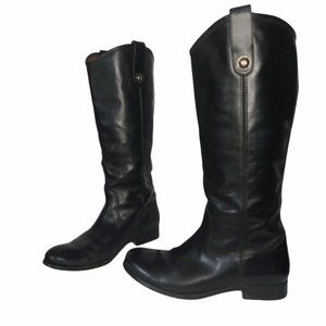 𝅺✨hp✨ FRYE MELISSA TALL RIDING BLACK LEATHER BOOTS